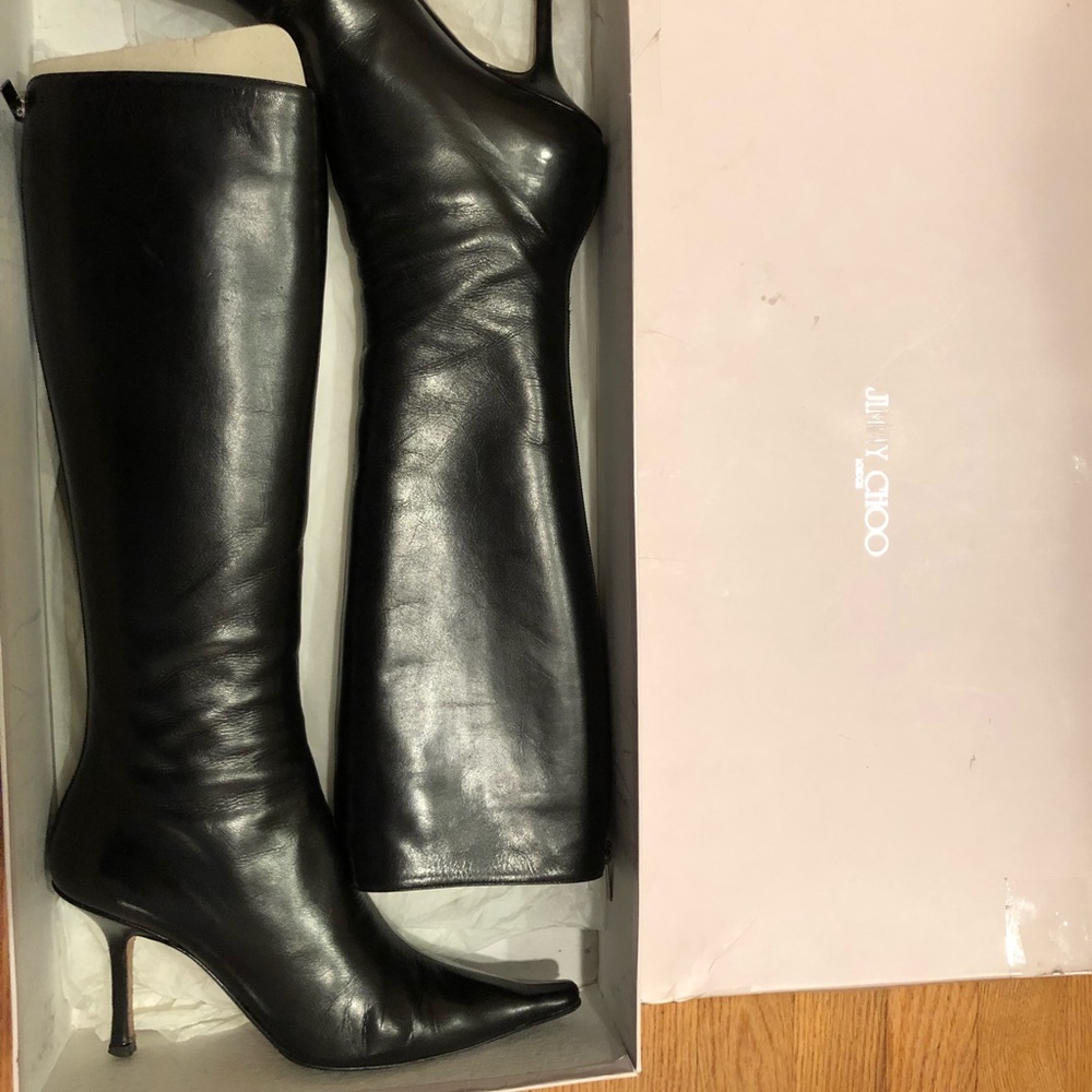 Jimmy Choo Leather Black Heel